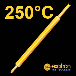 high temperature spring probe 250°C pogo pins IC test socket contact system from Exatron.